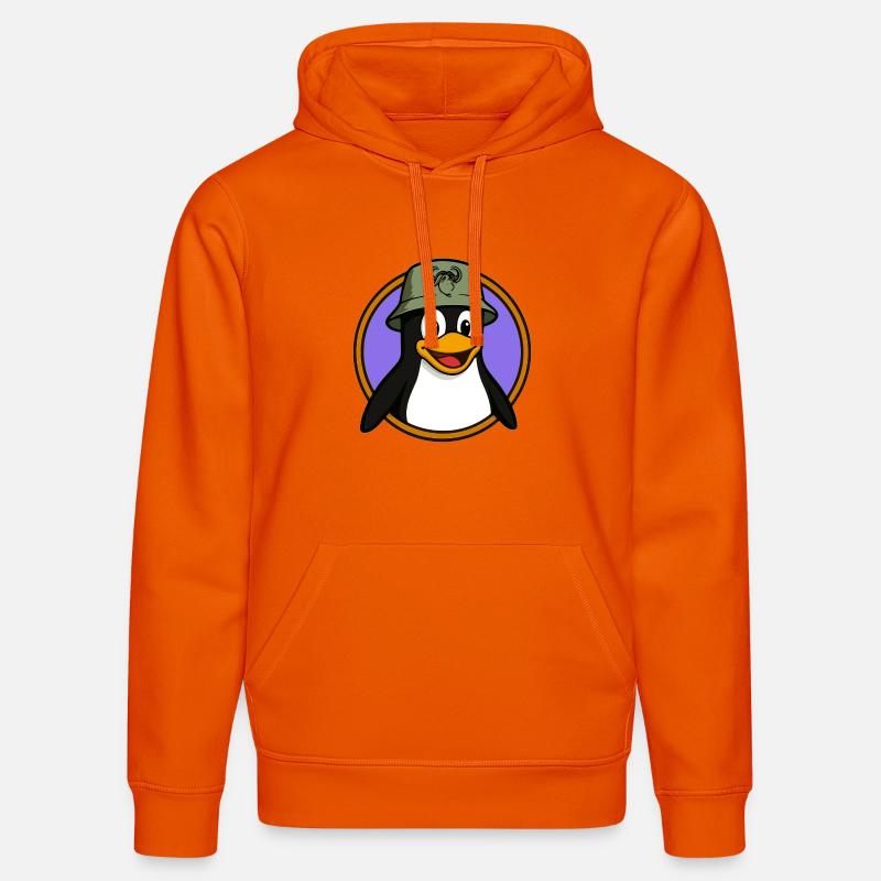 Tux Linux + GNU Hat - Sweat à capuche bio DRUMMER Stanley/Stella Unisexe - orange profond