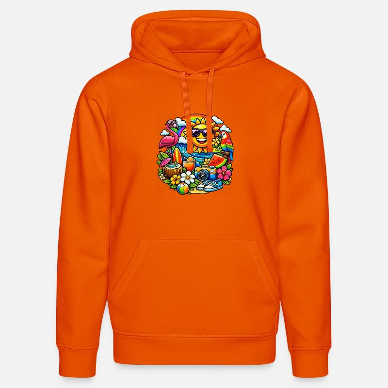Conception d’été tropical baignée de soleil - Sweat à capuche bio DRUMMER Stanley/Stella Unisexe - orange profond