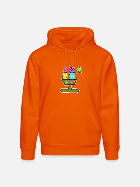 Bunter Eisbecher Eiscreme Eiskreme Eis - Stanley/Stella DRUMMER Unisex Organic Hoodie - bright orange