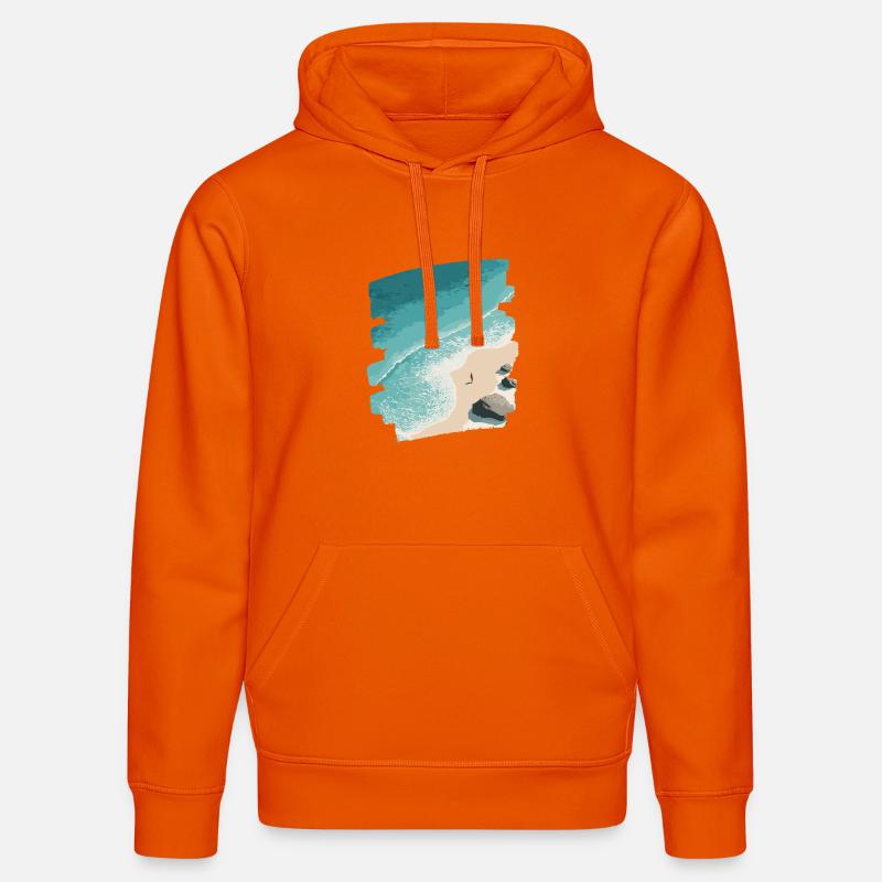 Palmiers de mer de plage - Sweat à capuche bio DRUMMER Stanley/Stella Unisexe - orange profond