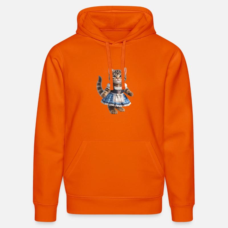 Mignon petit chat en dirndl - Sweat à capuche bio DRUMMER Stanley/Stella Unisexe - orange profond