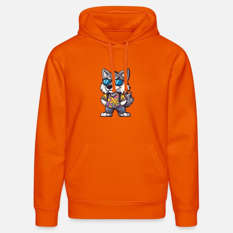 Vacances de Wolf Comic - Sweat à capuche bio DRUMMER Stanley/Stella Unisexe - orange profond