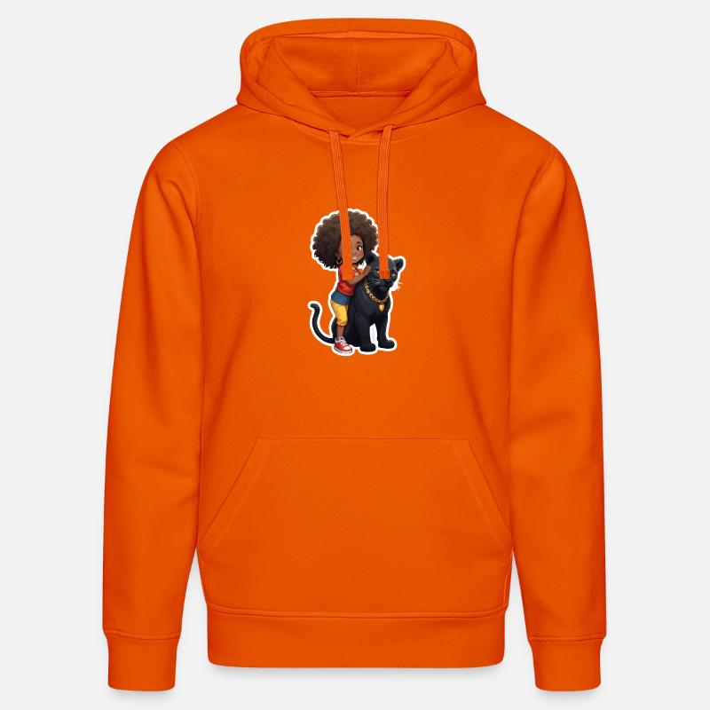 Enfants avec une panthère noire - Sweat à capuche bio DRUMMER Stanley/Stella Unisexe - orange profond