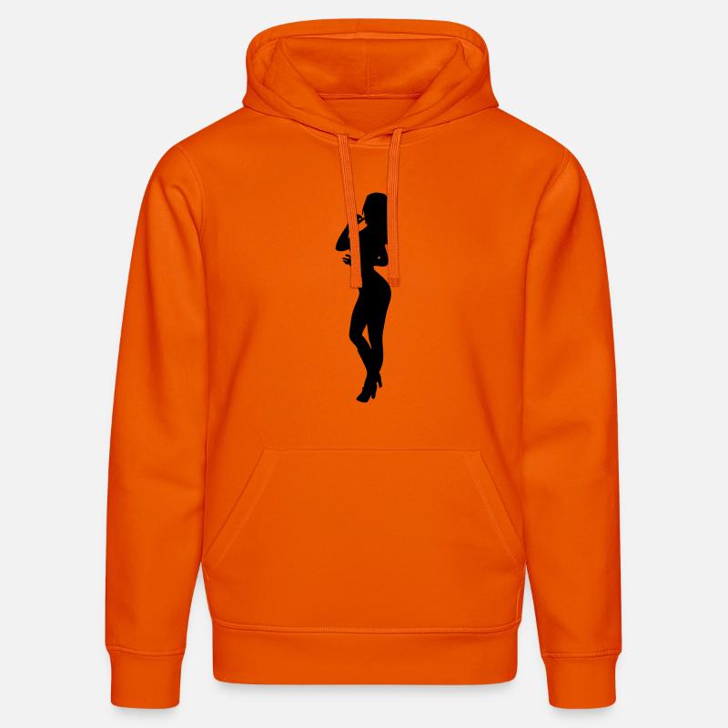 Frau Körper Silhouette Vektor-Design - Stanley/Stella Unisex Bio-Hoodie DRUMMER  - Tieforange