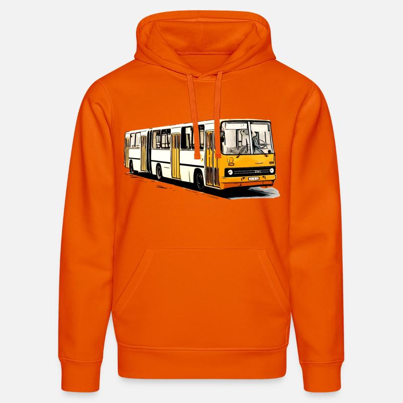 Bus articulé Ikarus jaune blanc - Sweat à capuche bio DRUMMER Stanley/Stella Unisexe - orange profond