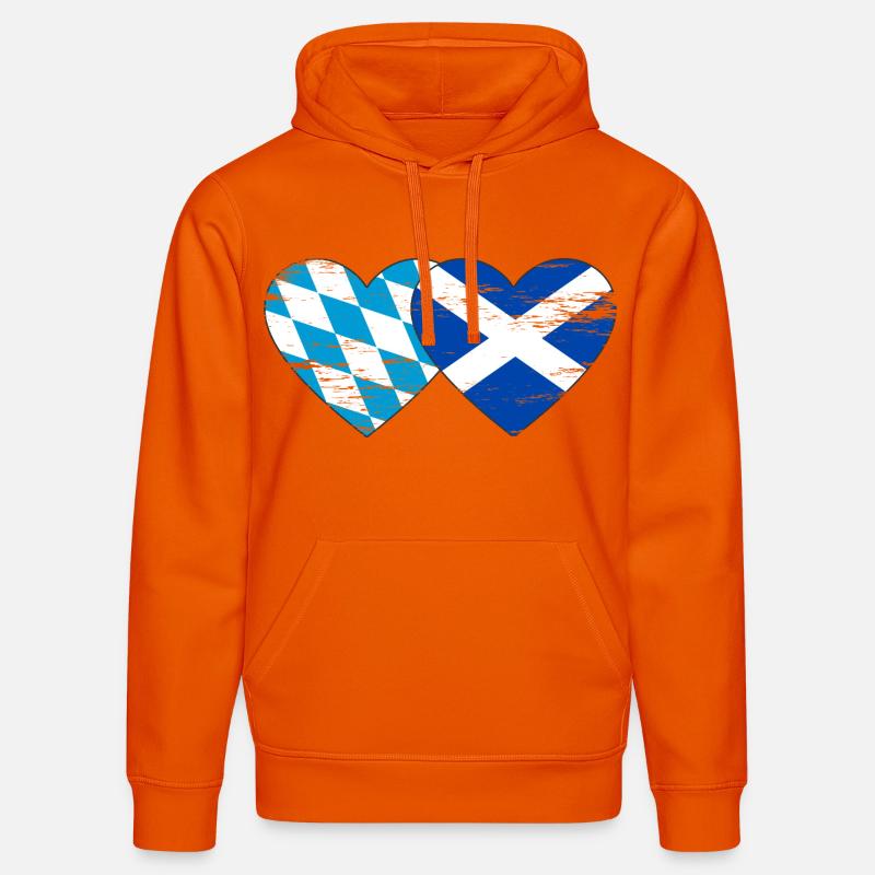 Bavière, Ecosse, drapeau, coeur utilisé - Sweat à capuche bio DRUMMER Stanley/Stella Unisexe - orange profond