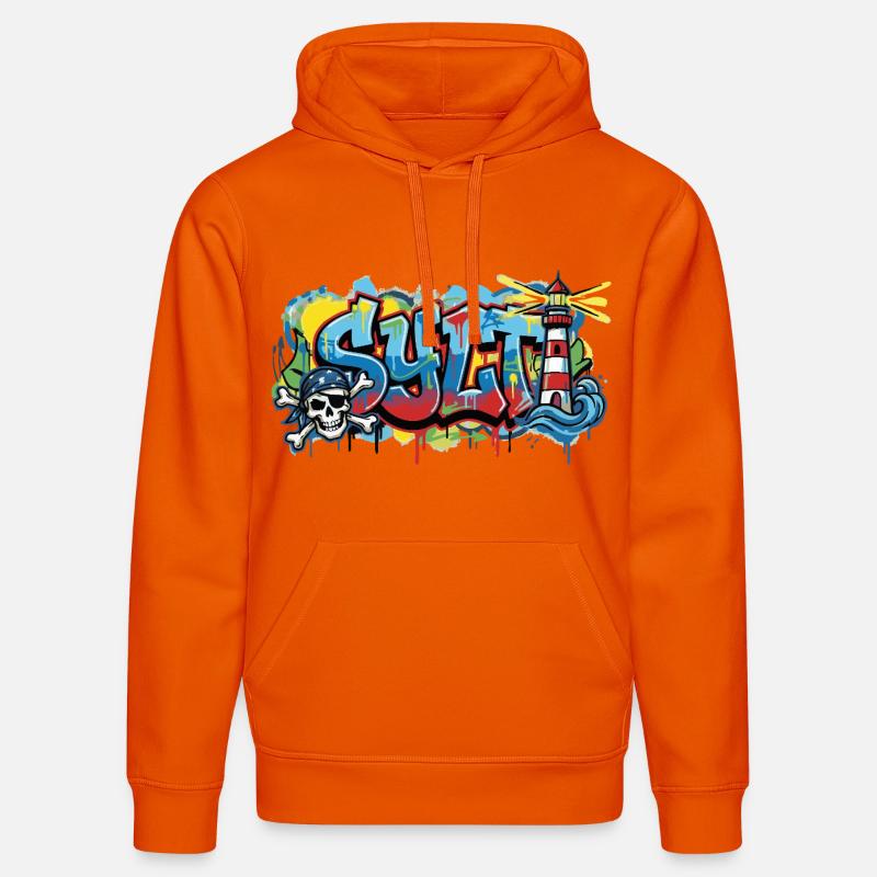Graffiti de sylles avec phare - Sweat à capuche bio DRUMMER Stanley/Stella Unisexe - orange profond