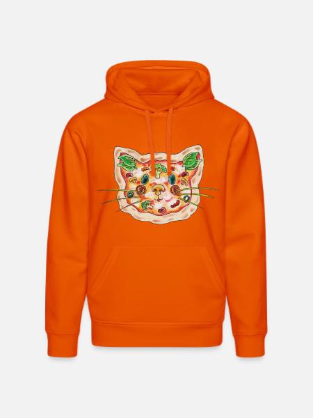 Pizza Katze - Stanley/Stella Unisex Bio-Hoodie DRUMMER - Tieforange