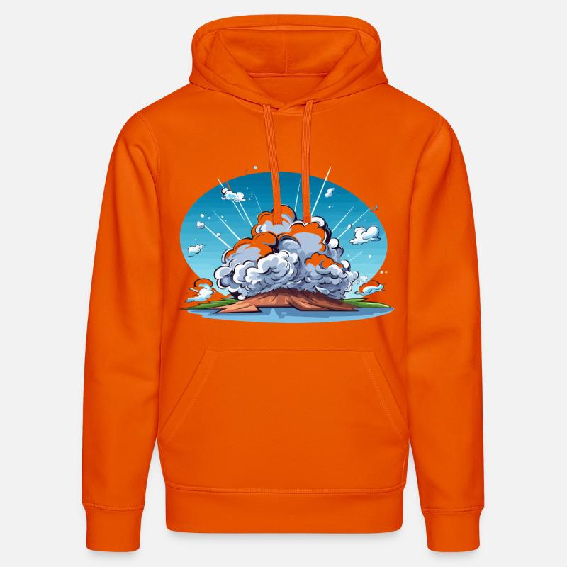 Comic Explosion im Landschaftspanorama - Stanley/Stella Unisex Bio-Hoodie DRUMMER - Tieforange