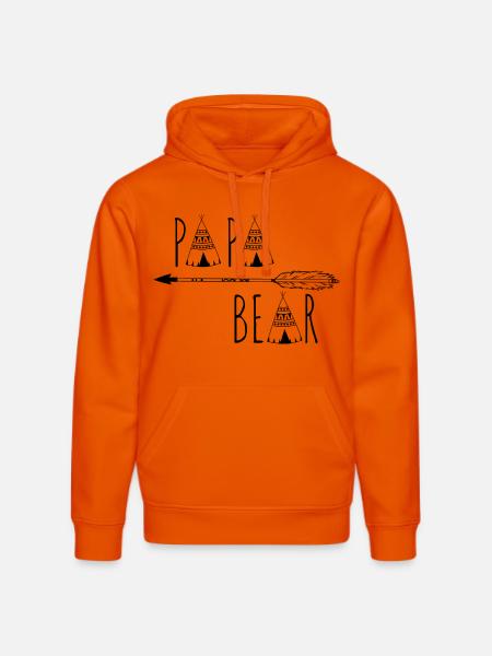Daddy Bear - Stanley/Stella DRUMMER Unisex Organic Hoodie - bright orange