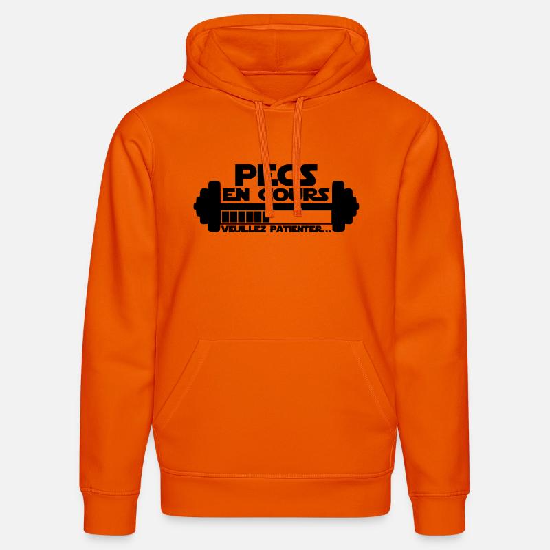 pecs en cours,citations,message,muscu - Sweat à capuche bio DRUMMER Stanley/Stella Unisexe - orange profond