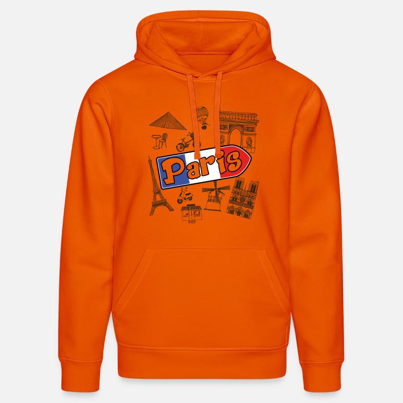 I love Paris - Sweat à capuche bio DRUMMER Stanley/Stella Unisexe - orange profond