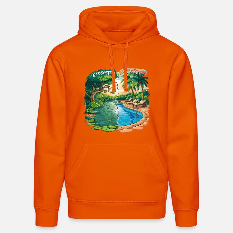 Ecosystem vs Egosystem Message Écologique - Sweat à capuche bio DRUMMER Stanley/Stella Unisexe - orange profond