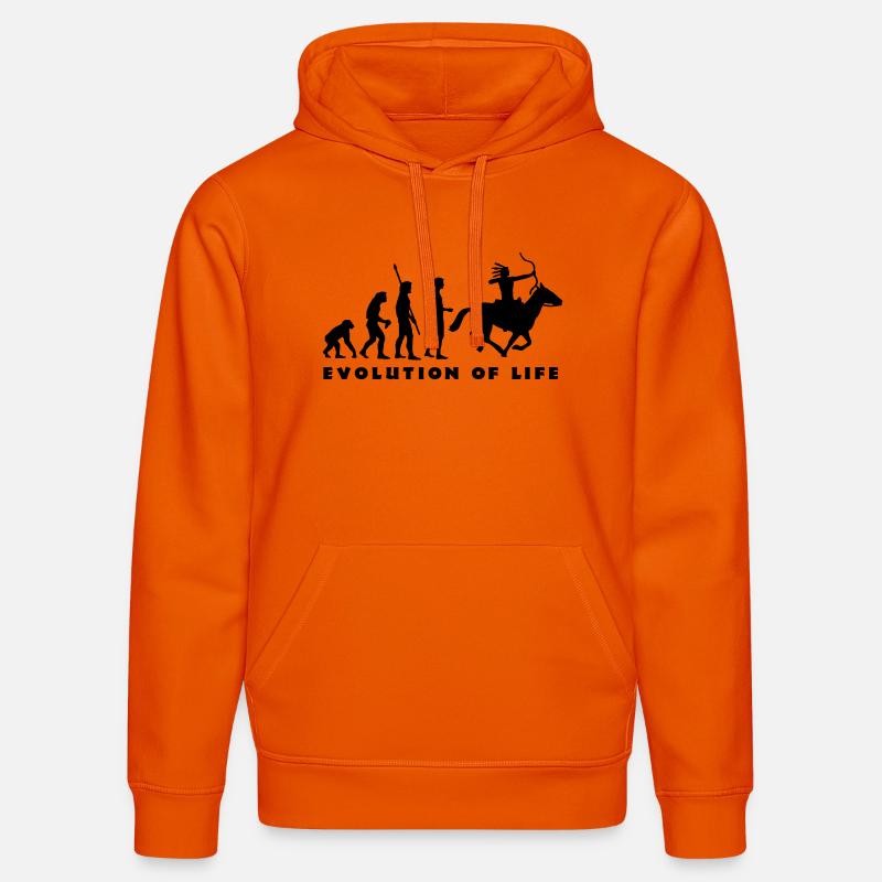 evolution_indianer_b - Sweat à capuche bio DRUMMER Stanley/Stella Unisexe - orange profond