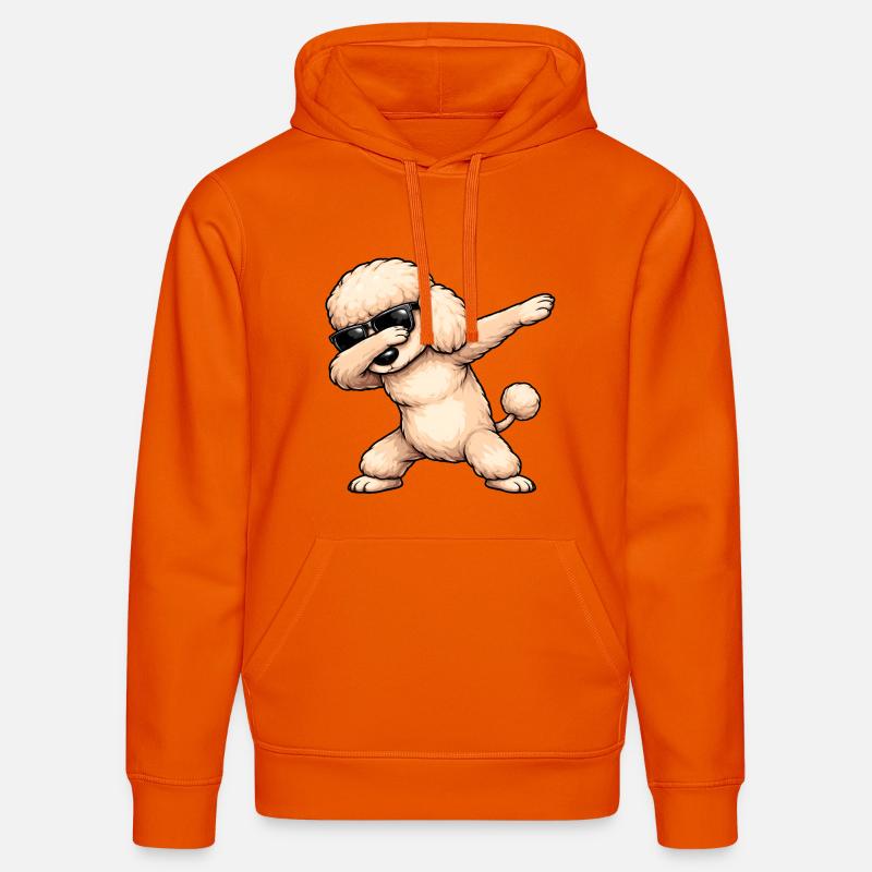 Caniche en train de dobber - Sweat à capuche bio DRUMMER Stanley/Stella Unisexe - orange profond