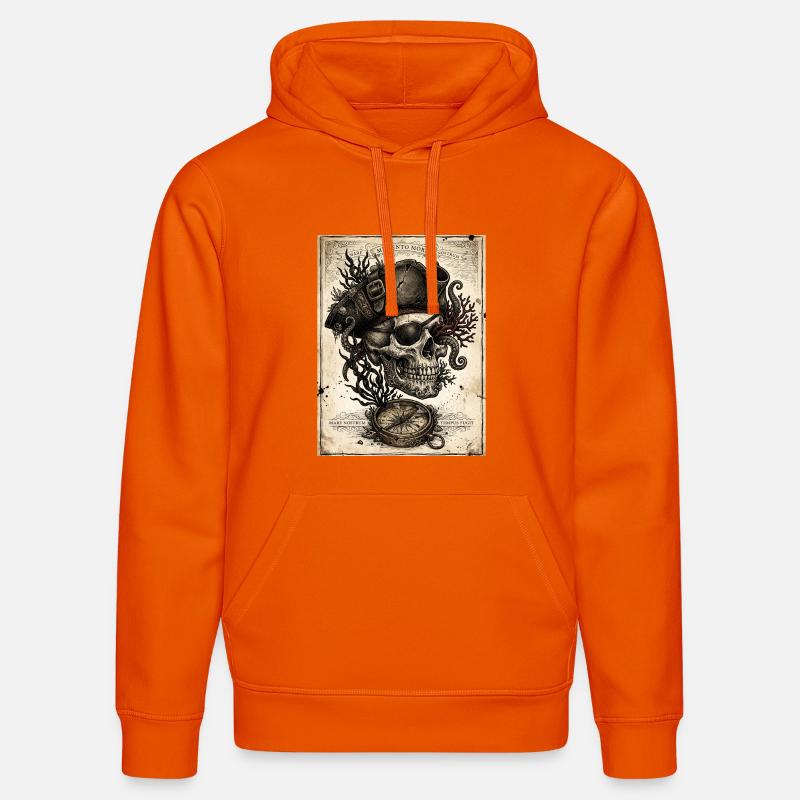 Crâne pirate et compas - Sweat à capuche bio DRUMMER Stanley/Stella Unisexe - orange profond