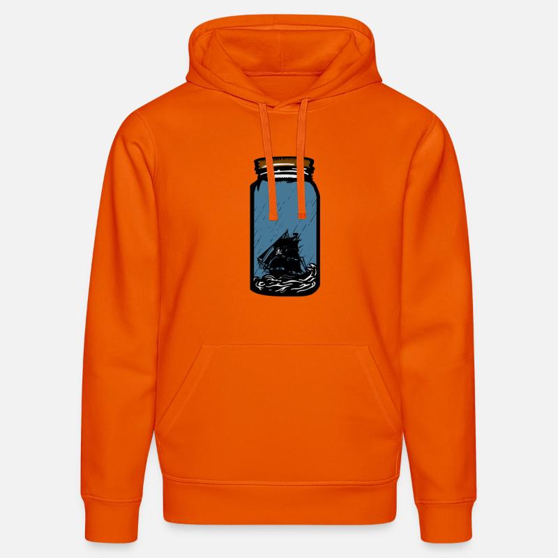Le bateau pirate dans la bouteille - Sweat à capuche bio DRUMMER Stanley/Stella Unisexe - orange profond