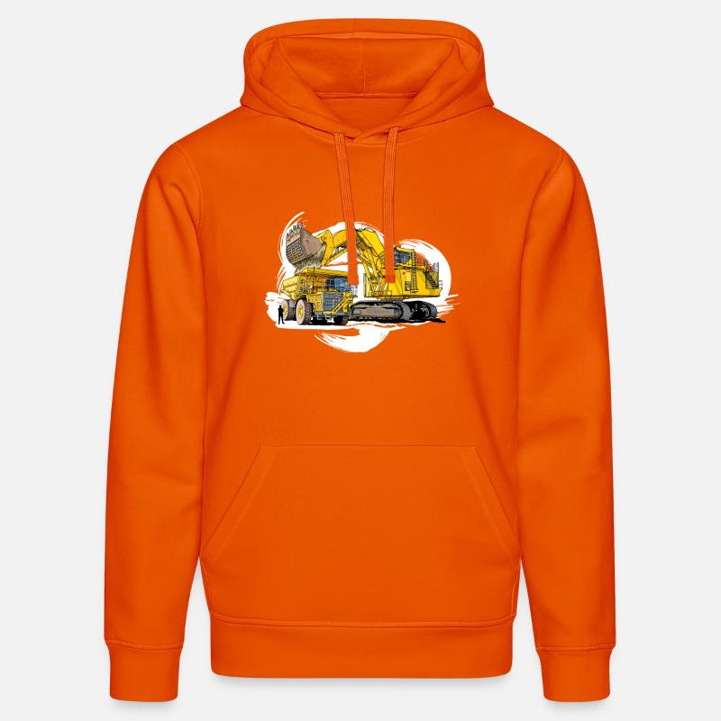 Méga machines sur le chantier - Sweat à capuche bio DRUMMER Stanley/Stella Unisexe - orange profond