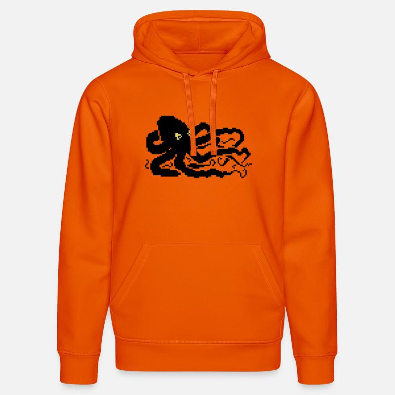 Pieuvre pixel 8 bits - Sweat à capuche bio DRUMMER Stanley/Stella Unisexe - orange profond