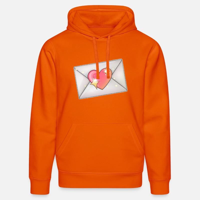 Coeur dans l’enveloppe Illustration romantique - Sweat à capuche bio DRUMMER Stanley/Stella Unisexe - orange profond