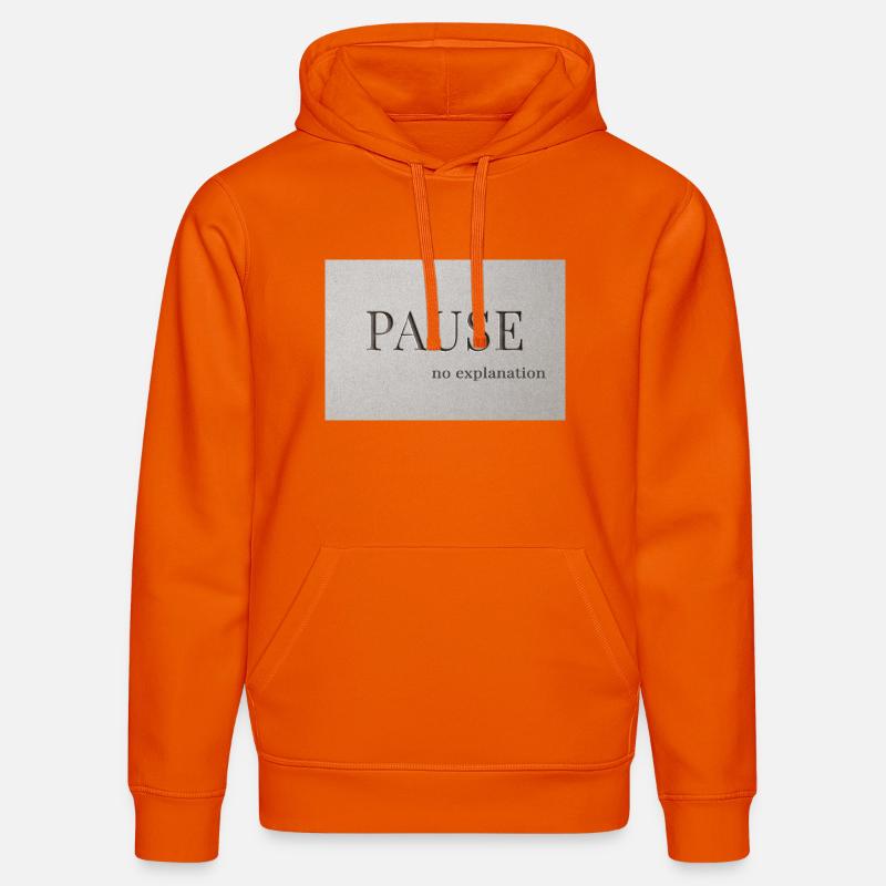 PAUSE – pas d’explication - Sweat à capuche bio DRUMMER Stanley/Stella Unisexe - orange profond