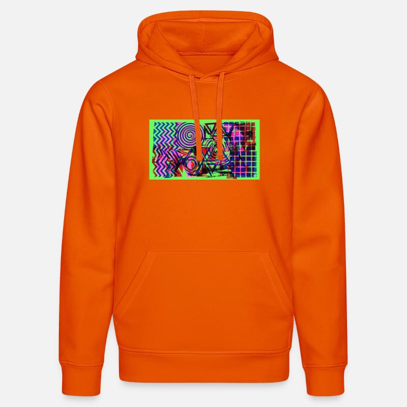 Géométrie néon Chaos - Sweat à capuche bio DRUMMER Stanley/Stella Unisexe - orange profond