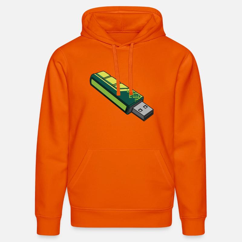 usb_en_tonos_verdes - Sweat à capuche bio DRUMMER Stanley/Stella Unisexe - orange profond