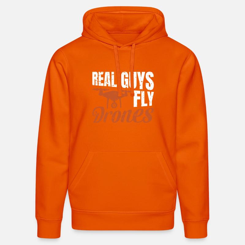 De vrais gars pilotent des drones - Sweat à capuche bio DRUMMER Stanley/Stella Unisexe - orange profond