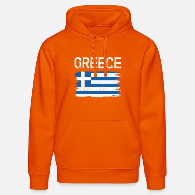 Graphique du drapeau grec vieilli - Sweat à capuche bio DRUMMER Stanley/Stella Unisexe - orange profond