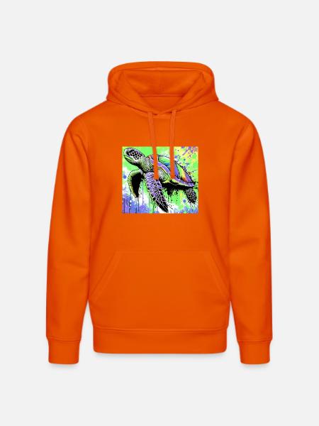 turtle - Stanley/Stella DRUMMER Unisex Organic Hoodie - bright orange