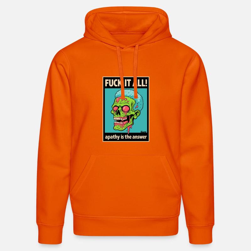 Crâne de zombie avec déclaration audacieuse - Sweat à capuche bio DRUMMER Stanley/Stella Unisexe - orange profond