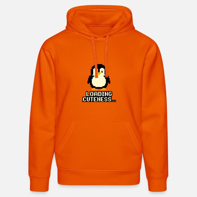 Mignonnerie de Pixel Penguin Charging - Sweat à capuche bio DRUMMER Stanley/Stella Unisexe - orange profond