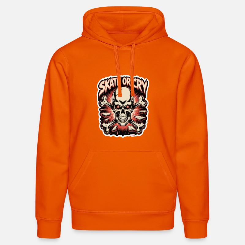 Skate- oder Cry-Skull-Tee-Design - Stanley/Stella Unisex Bio-Hoodie DRUMMER  - Tieforange