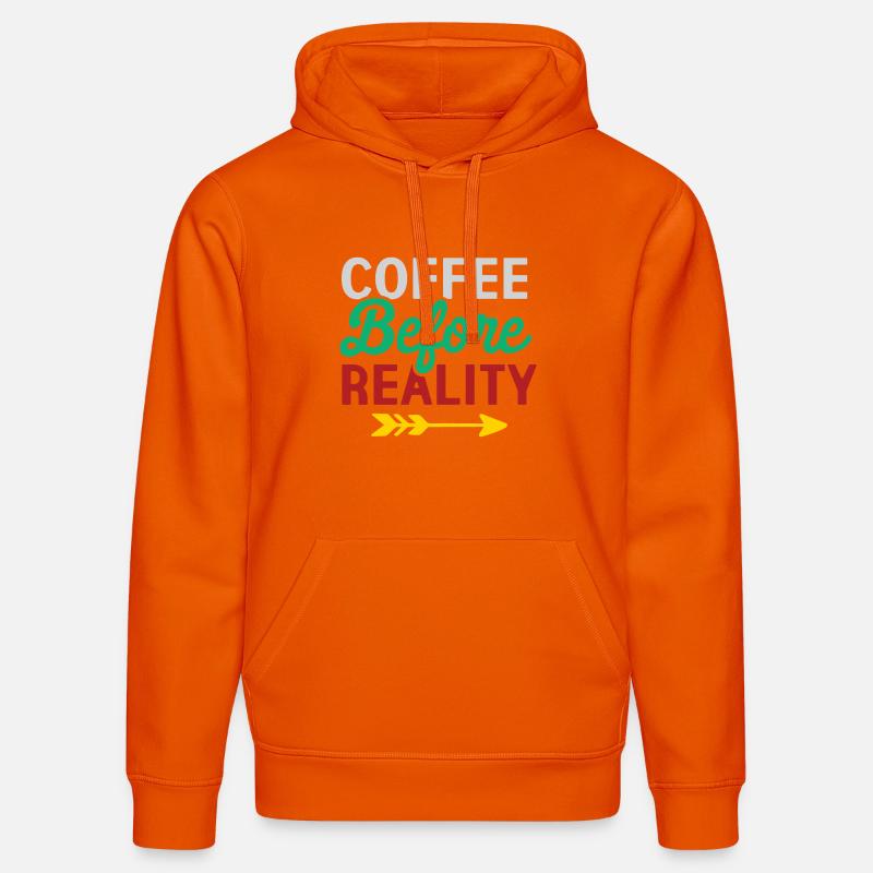 Le café avant la réalité - Sweat à capuche bio DRUMMER Stanley/Stella Unisexe - orange profond