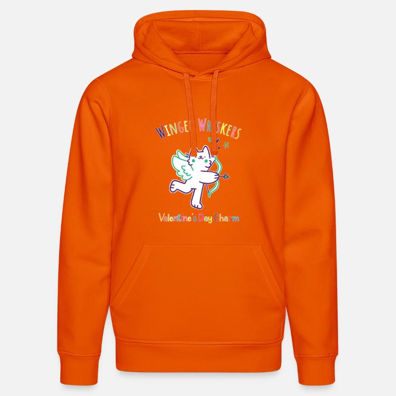 Moustaches ailées-Breloque de la Saint-Valentin - Sweat à capuche bio DRUMMER Stanley/Stella Unisexe - orange profond