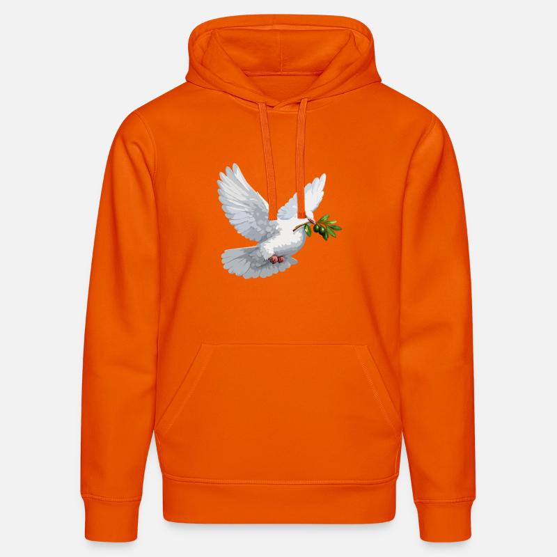 Colombe à la branche d’olivier - Sweat à capuche bio DRUMMER Stanley/Stella Unisexe - orange profond