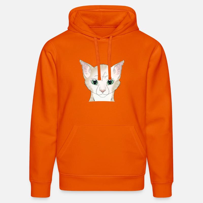 Chat blanc beige - Sweat à capuche bio DRUMMER Stanley/Stella Unisexe - orange profond