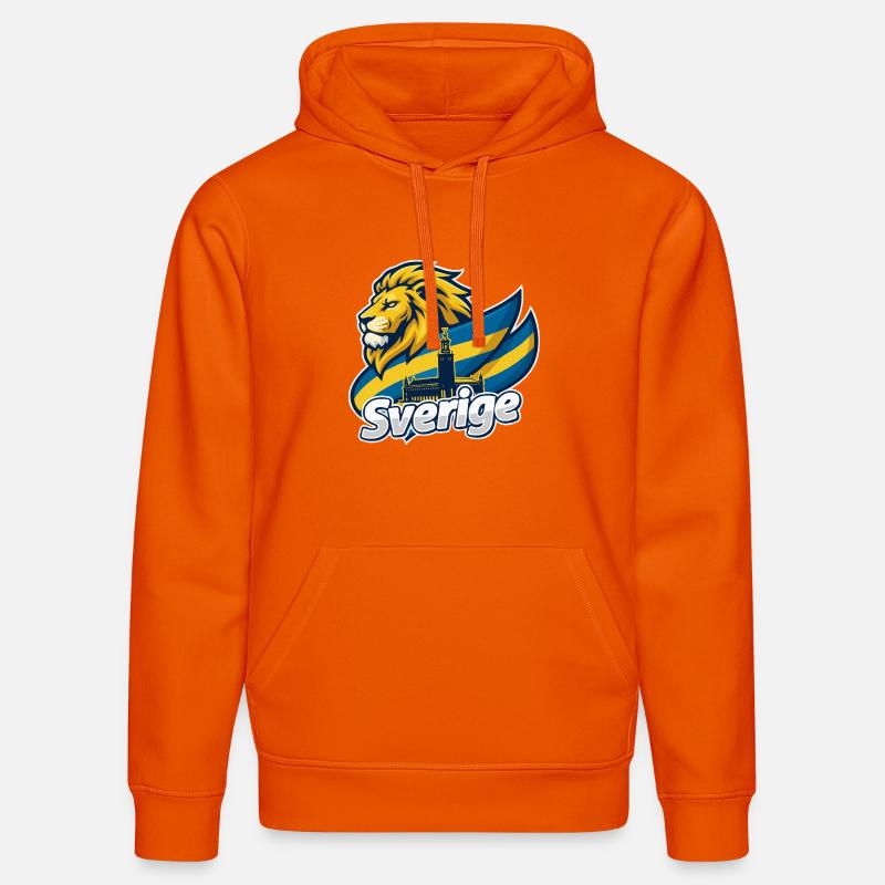 Drapeau du Lion suédois - Sweat à capuche bio DRUMMER Stanley/Stella Unisexe - orange profond