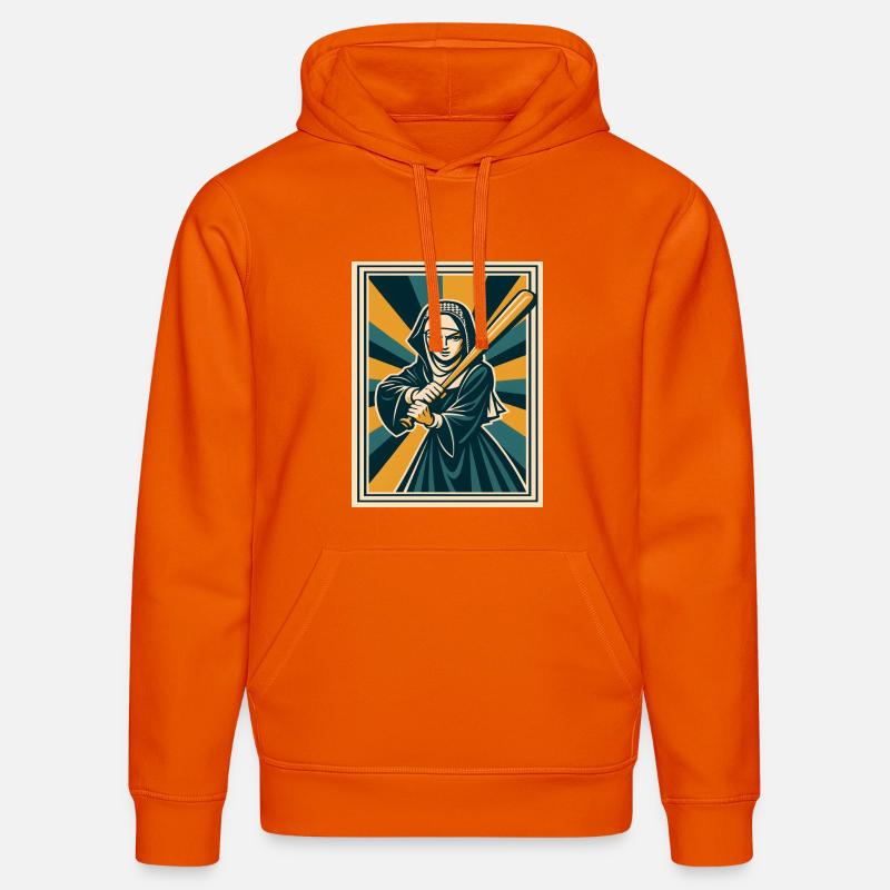 Nonne avec une batte de baseball - Sweat à capuche bio DRUMMER Stanley/Stella Unisexe - orange profond