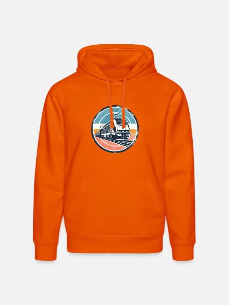 E-Lok mit Güterzug - Stanley/Stella Unisex Bio-Hoodie DRUMMER - Tieforange
