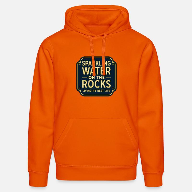 Eau pétillante sur rochers, néon - Sweat à capuche bio DRUMMER Stanley/Stella Unisexe - orange profond
