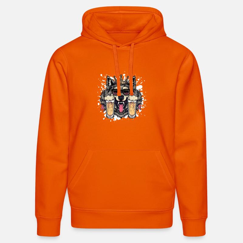 Wolf Beer Drôle - Sweat à capuche bio DRUMMER Stanley/Stella Unisexe - orange profond