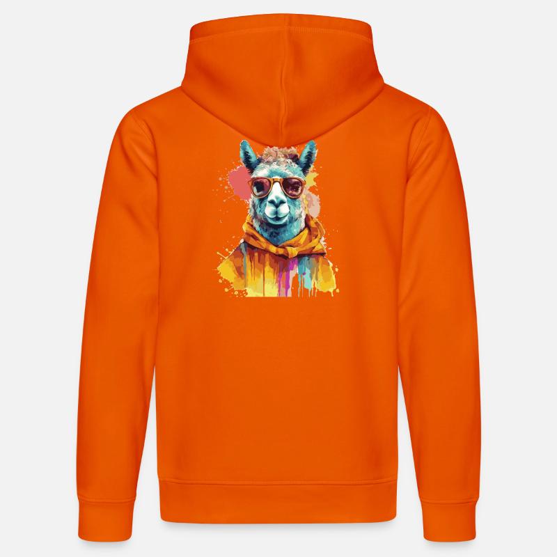 lama, alpaga, lama swag - Sweat à capuche bio DRUMMER Stanley/Stella Unisexe - orange profond