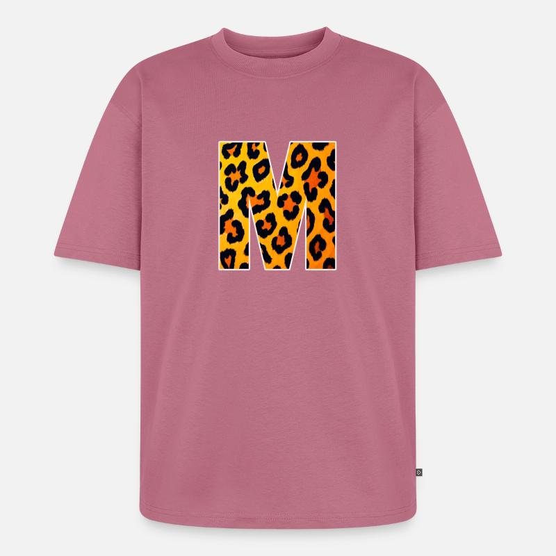 Leopard M Buchstabe - Unisex Premium Oversized Bio T-Shirt - Mauve