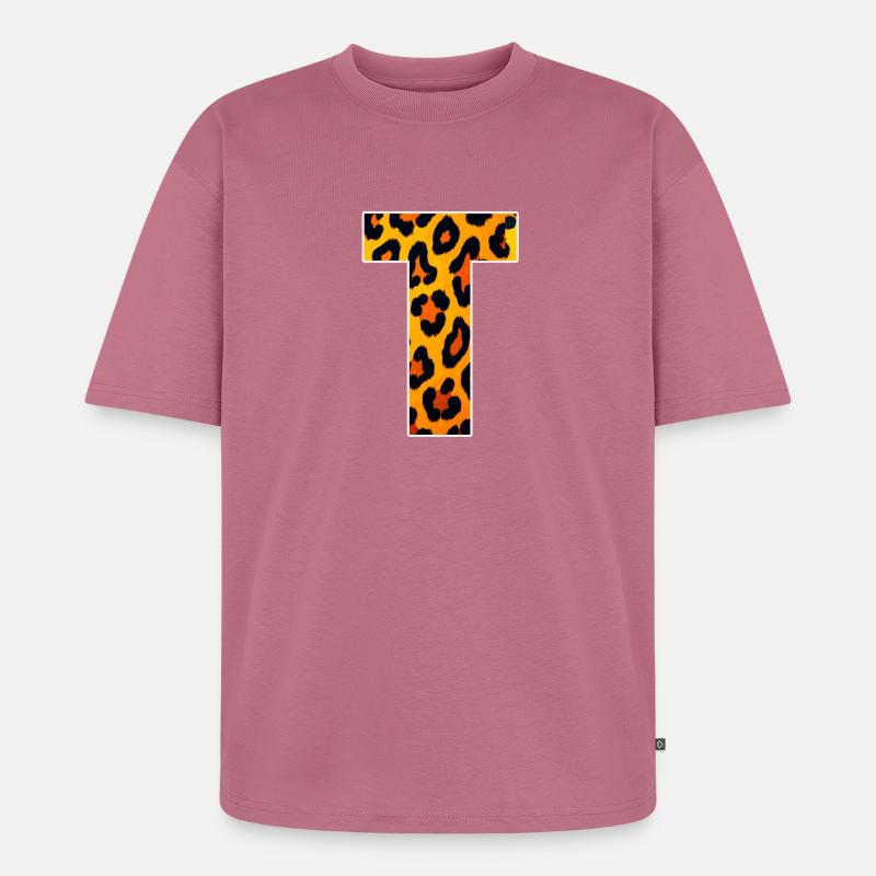 Leopard_Buchstabenmuster_-_T - Unisex Premium Oversized Bio T-Shirt - Mauve