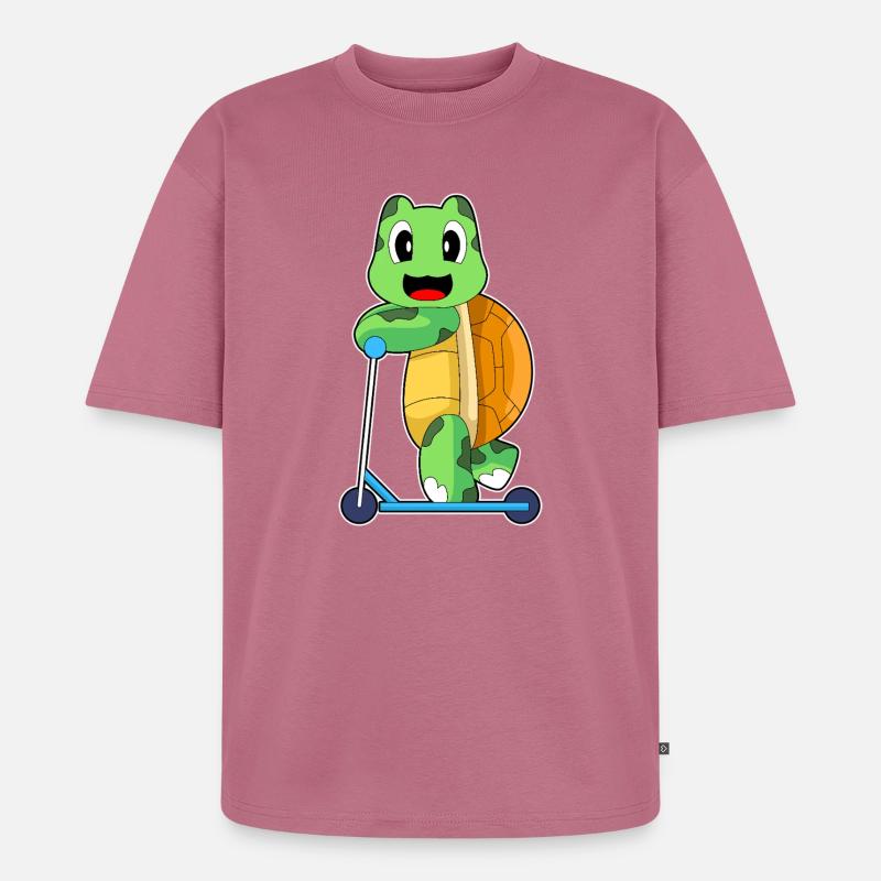 Schildkröte Tretroller - Unisex Premium Oversized Bio T-Shirt - Mauve