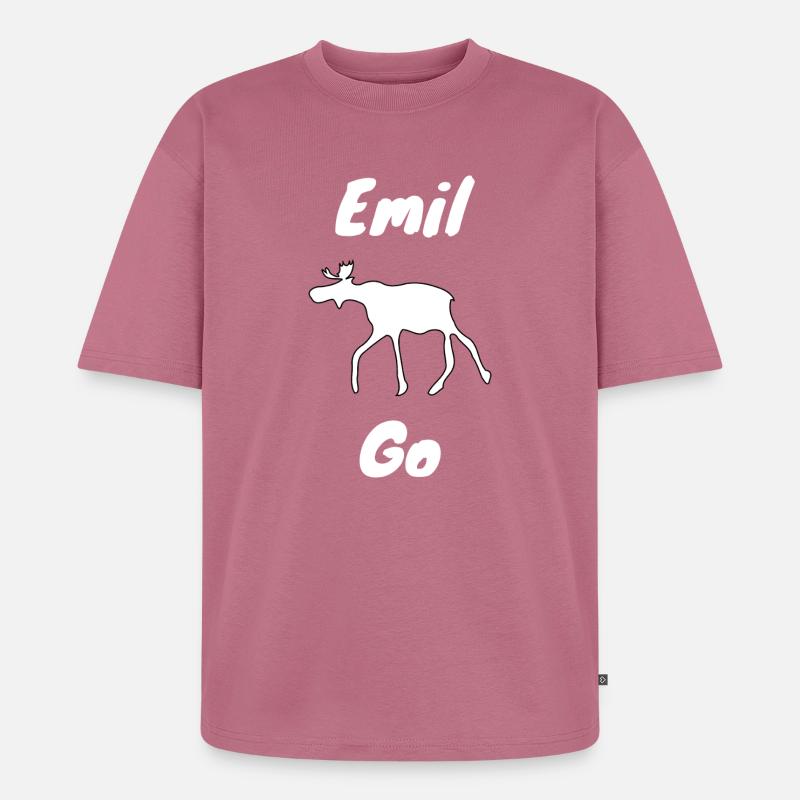 Emil der Elch withe - Unisex Premium Oversized Bio T-Shirt - Mauve