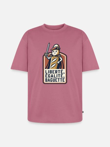 La baguette patriote 🇫🇷 - T-shirt Premium bio oversize Unisexe - mauve