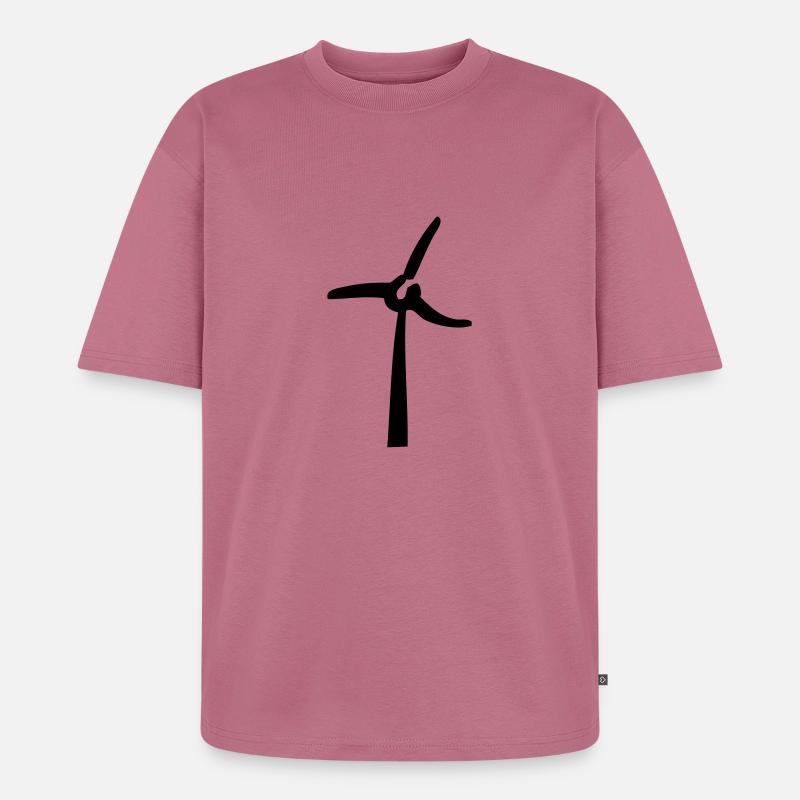 Windmill, éolienne, Windrad - Unisex Premium Oversized Bio T-Shirt - Mauve