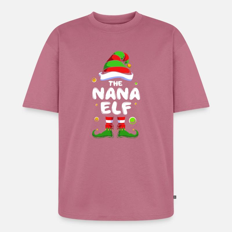 Elfe Elf Weihnachtsgeschenk Oma Großmutter - Unisex Premium Oversized Bio T-Shirt - Mauve